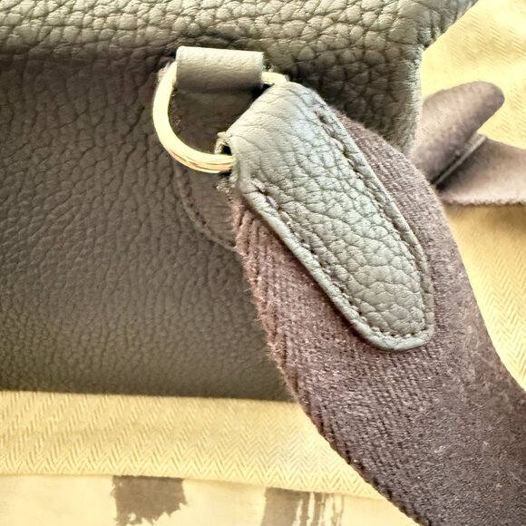 Authentic HERMES Paris Videpoches Togo Made in FRANCE Unisex Blue Crossbody Bag - Picture 8 of 12